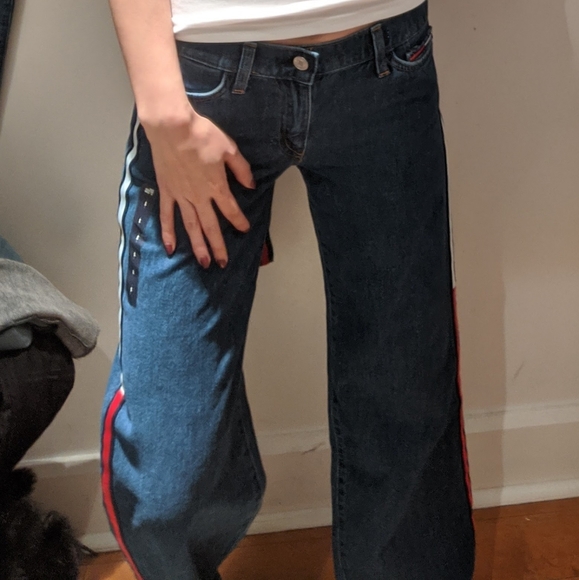 Tommy Hilfiger Wide Leg Logo Jeans New - Picture 8 of 10